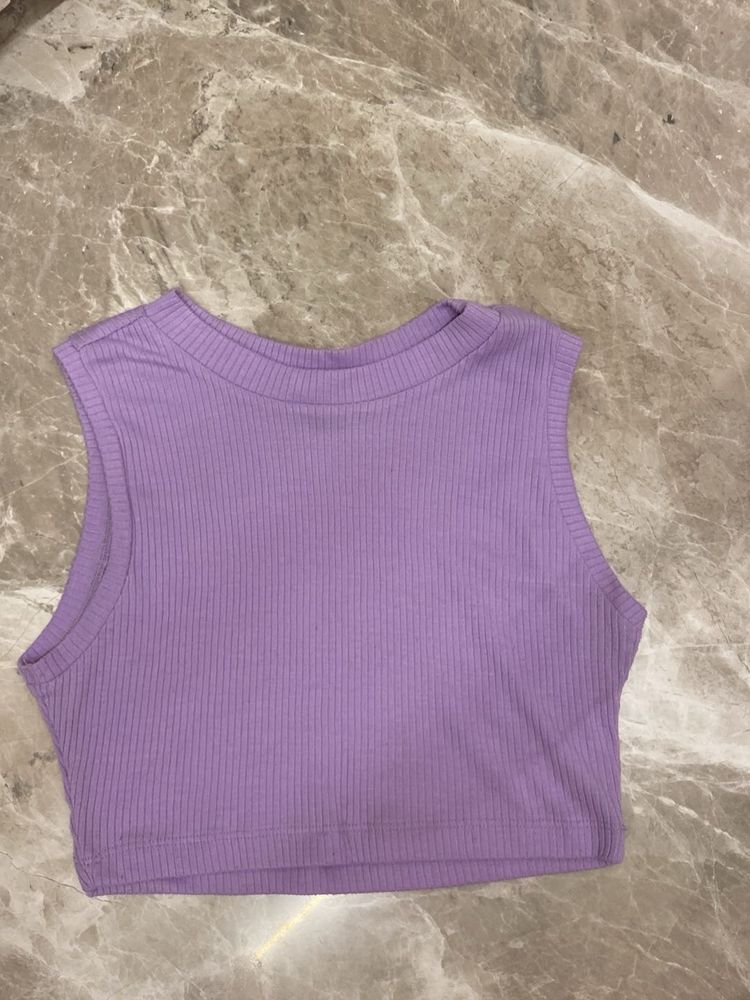 Lilac knit Crop Top