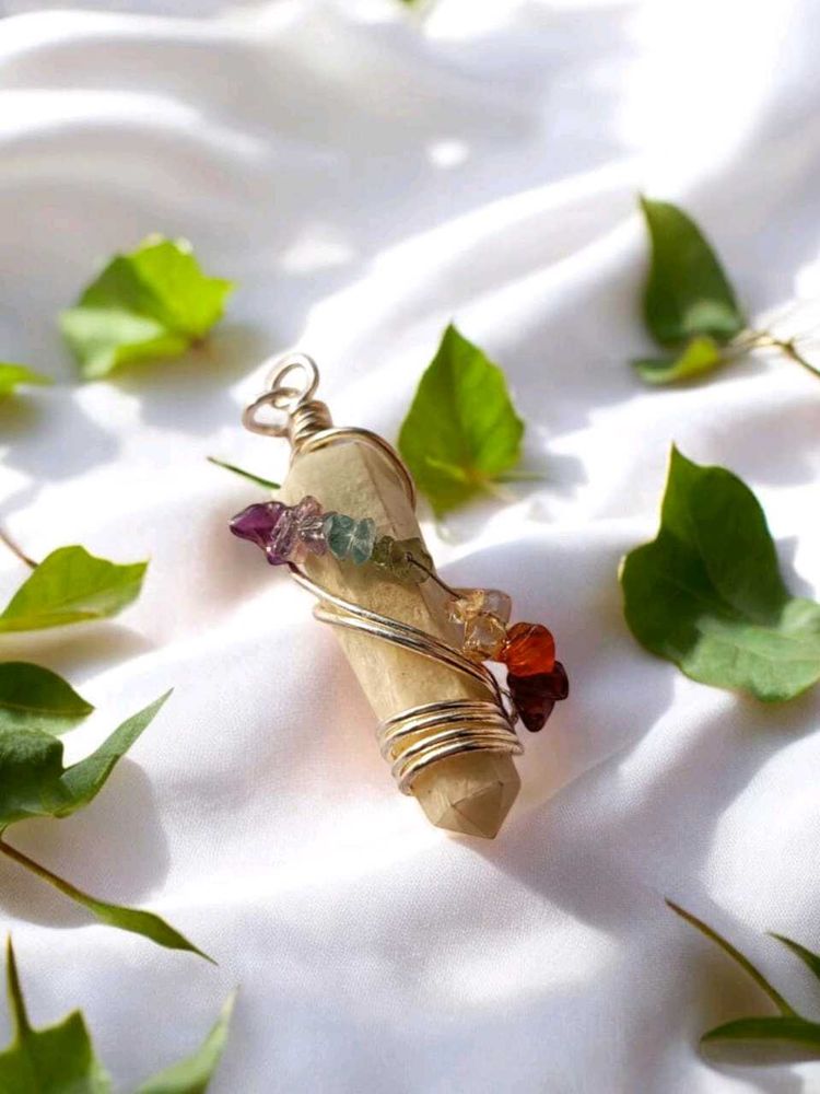 7 Chakra Amazonite Crystal Pendant