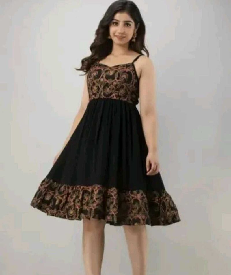 Black Print Sundress