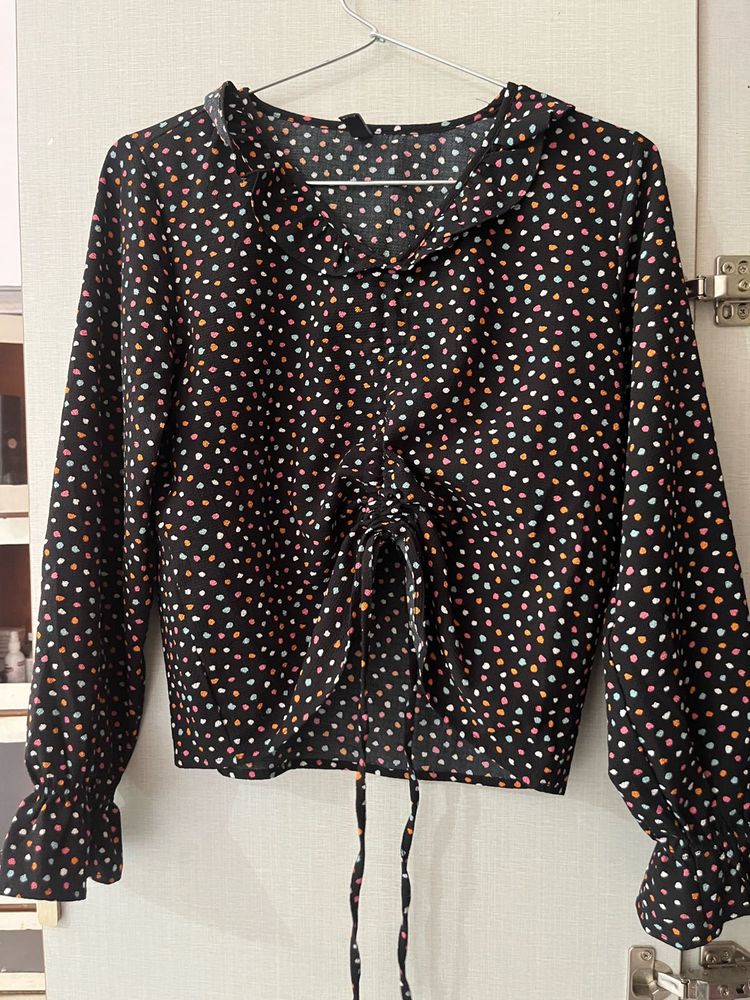 Polka Dot drawstring Blouse
