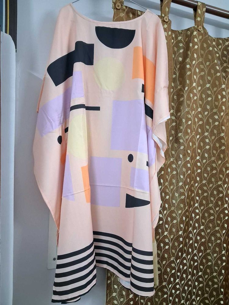 Geometric Print Kaftan Dress
