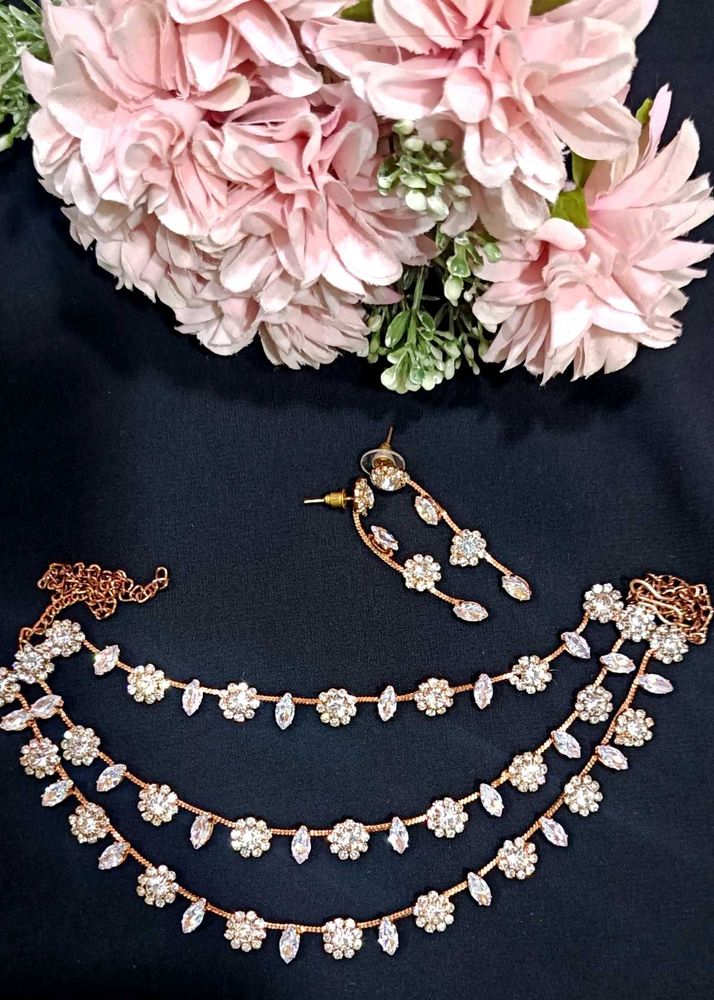Ad Necklace Set With Small Earrings