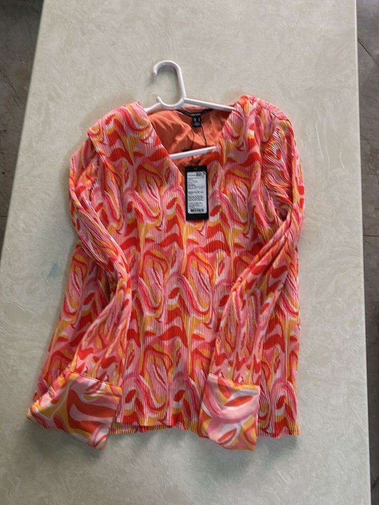 Patterned Long Sleeve Top