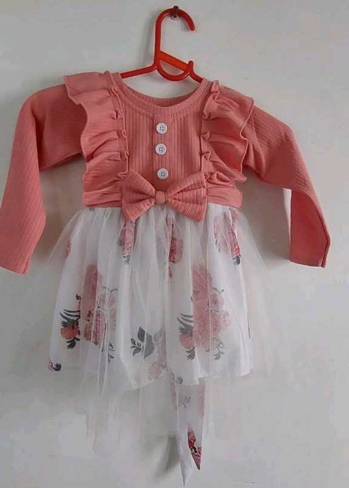 Pink Floral Tulle Dress