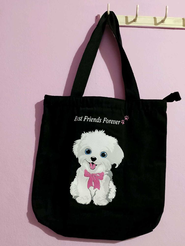 Dog &#34;Best Friends Forever&#34; Black Tote Bag