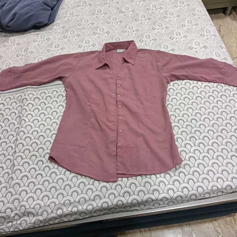 Mauve Button-Up Shirt