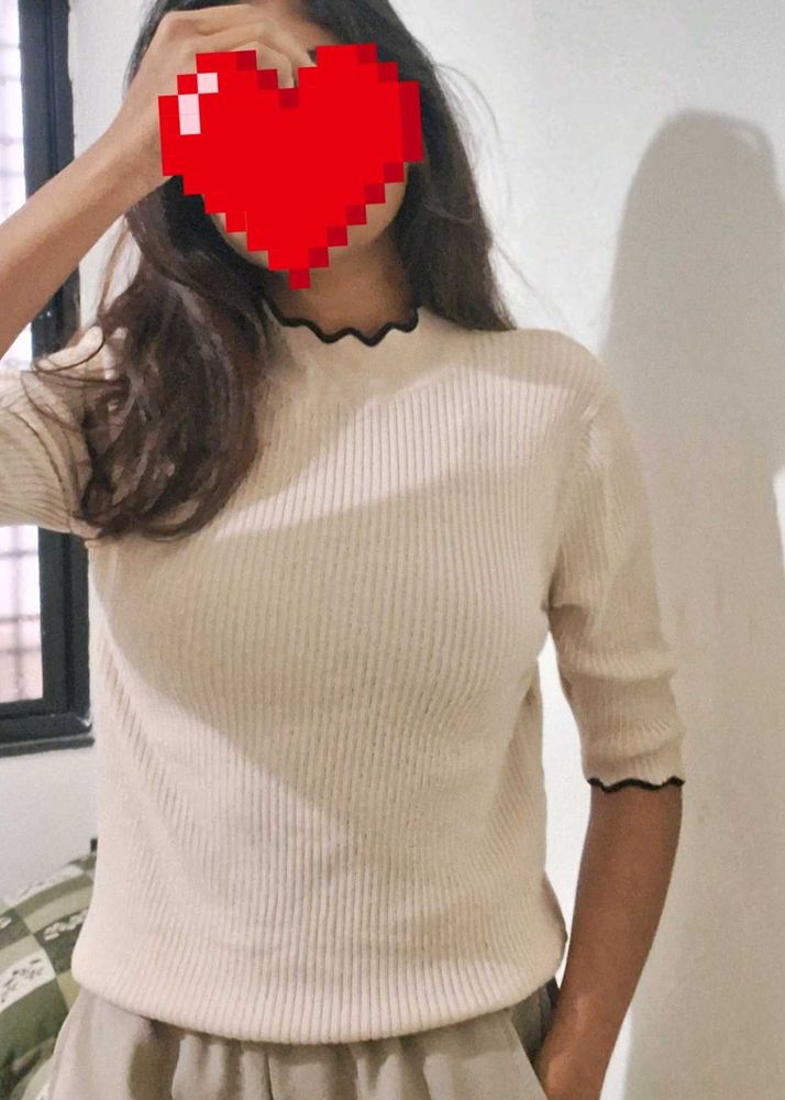 Elegant Ribbed Knit Top
