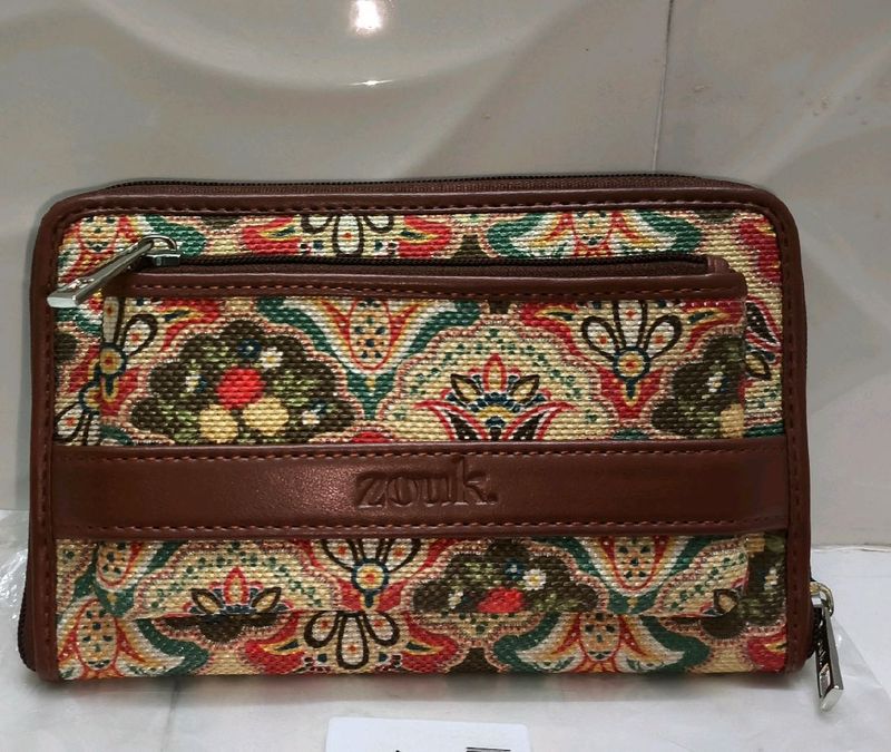 Zouk Zip Around Printed Wallet