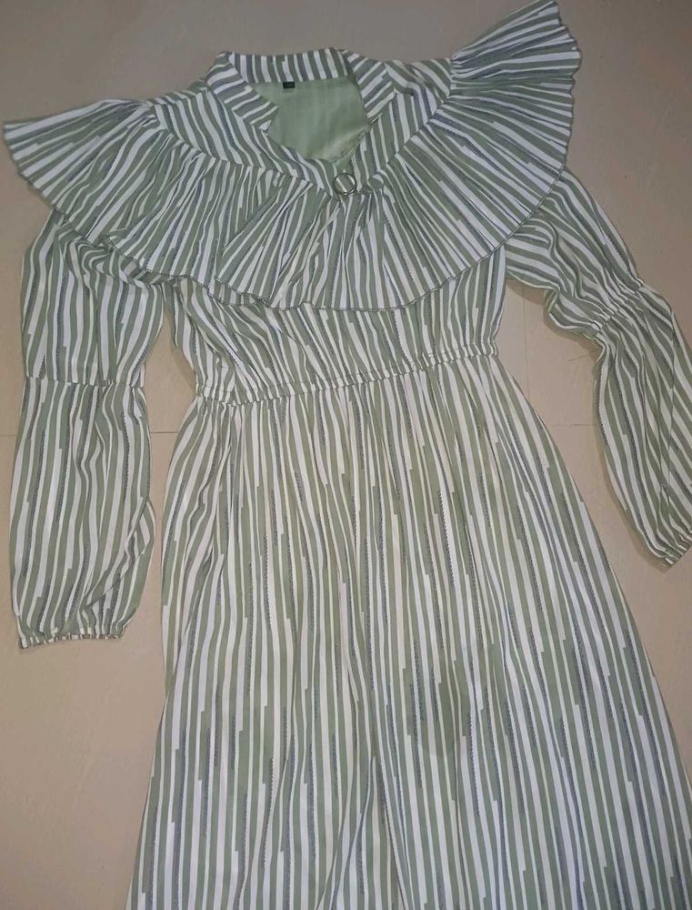 Striped Ruffle Maxi Dress