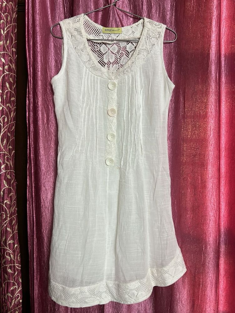 Boho White Lace Dress