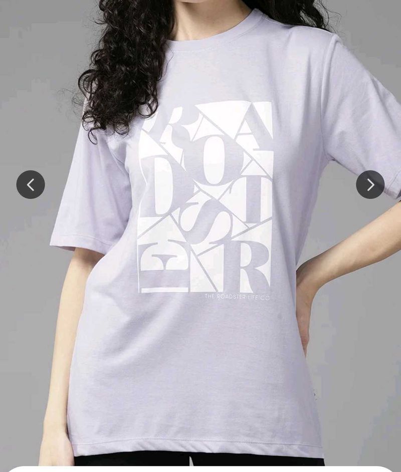 New Lavender Graphic Oversized T-Shirt