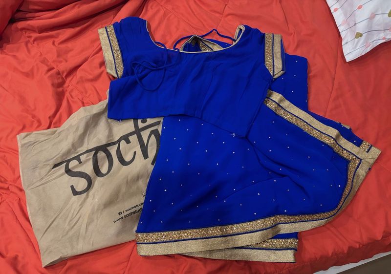 “Soch” Royal Blur Sarre + Blouse