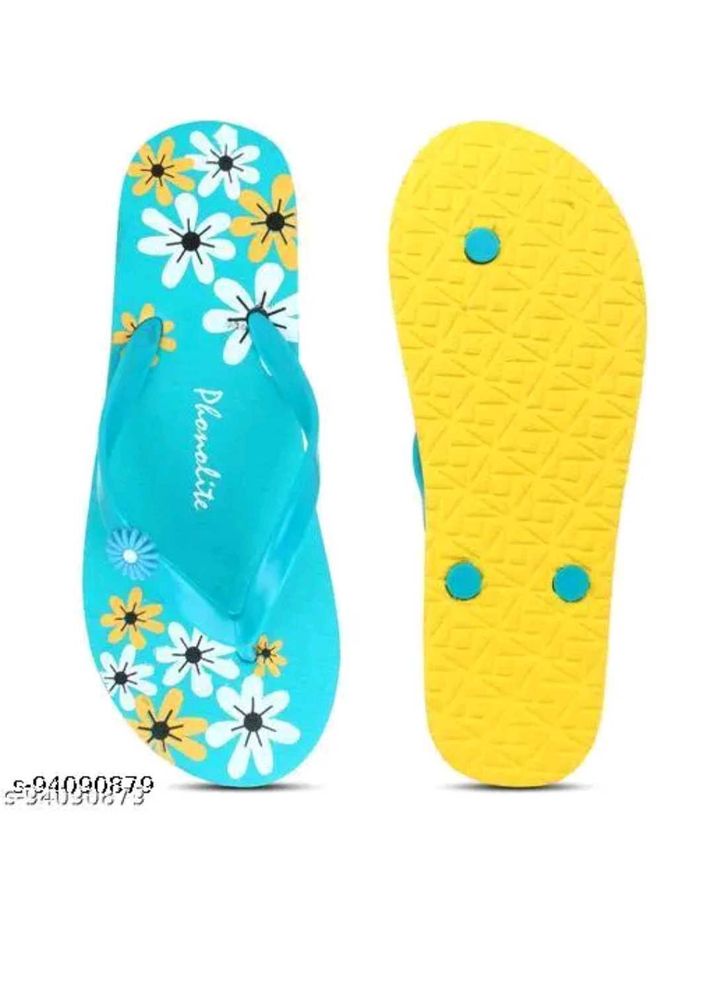 Floral Blue Flip-Flops