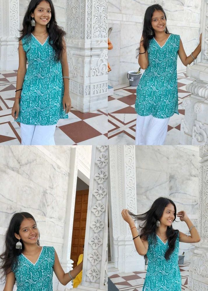 Elegant Blue Printed Kurti