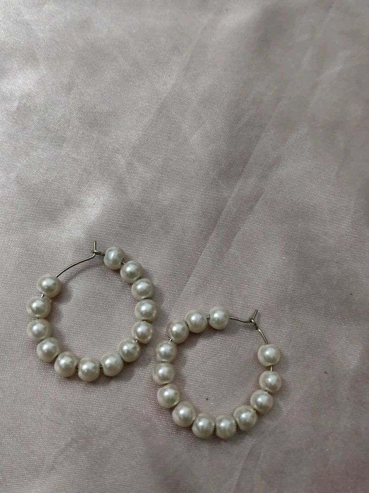 Pearl Hoop Earrings
