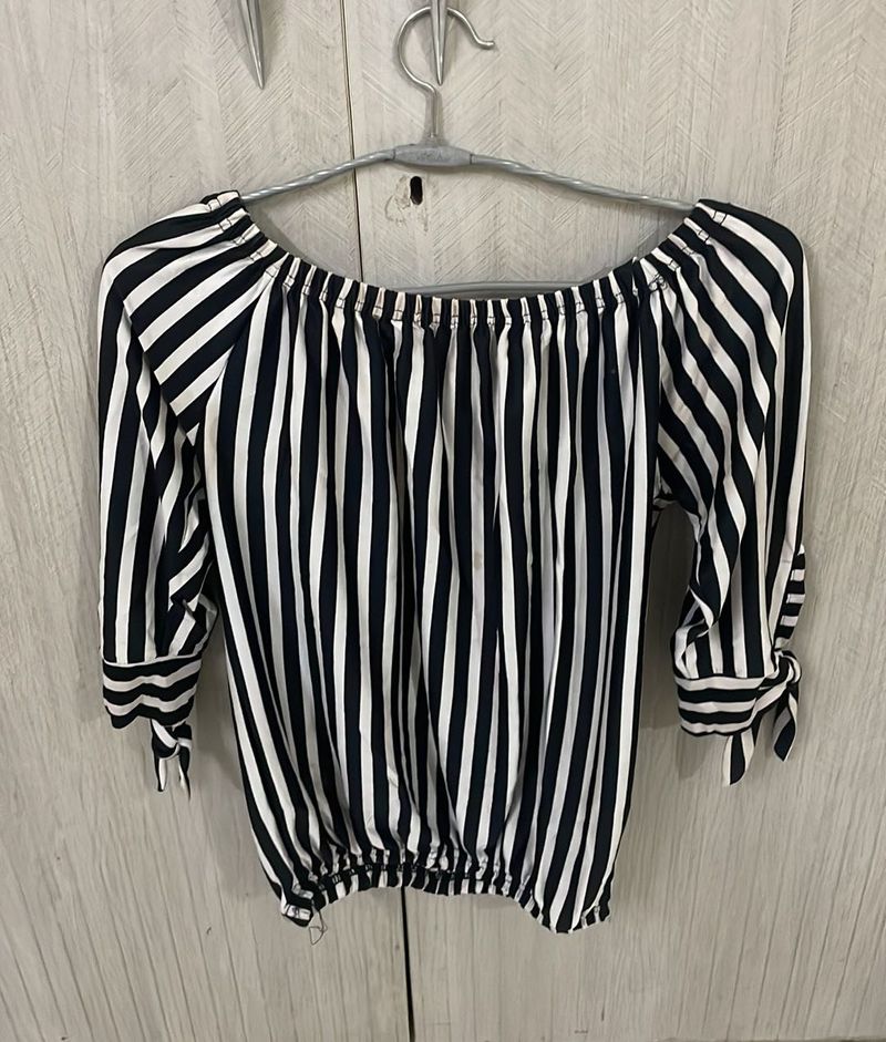Striped Off-Shoulder Top