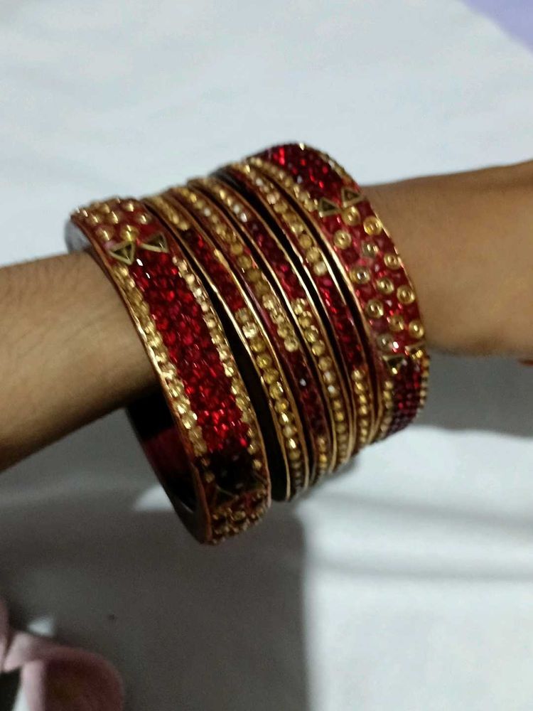 Red &amp; Gold Bangles