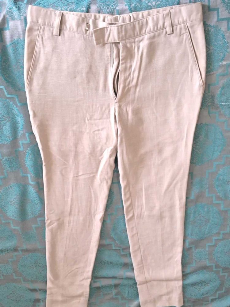 Beige Casual Pants