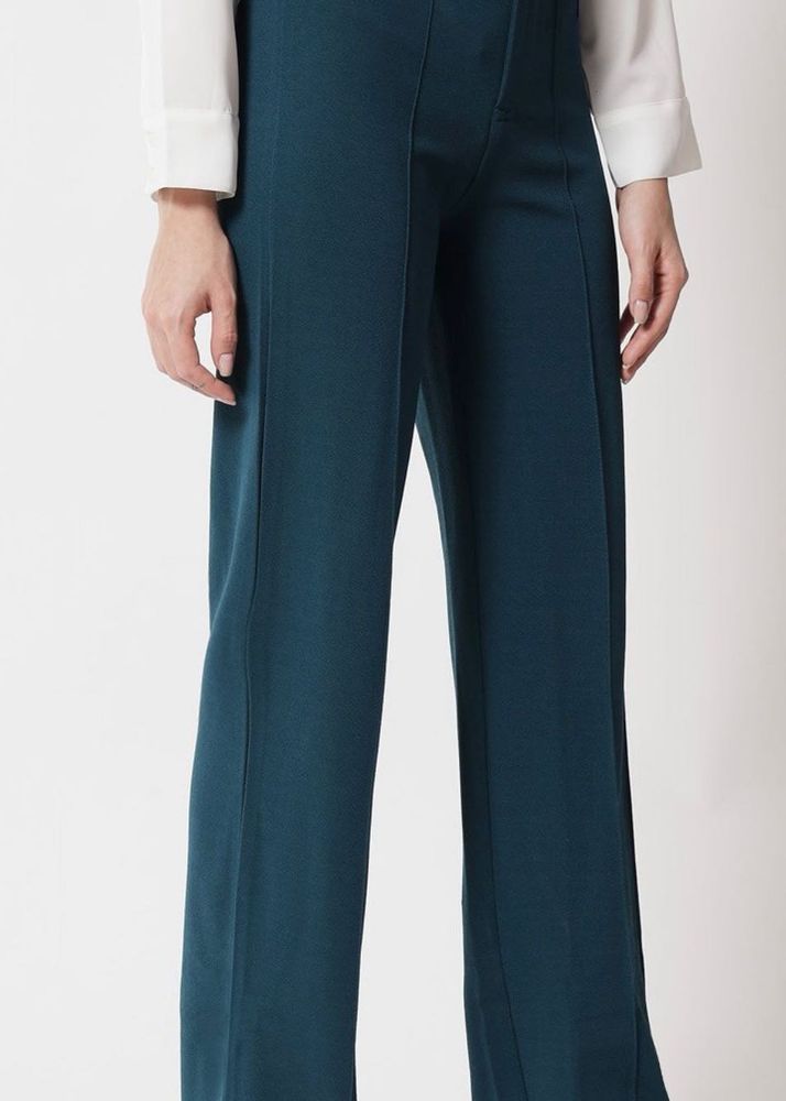 Chic Teal High Waist straight fit Trouser