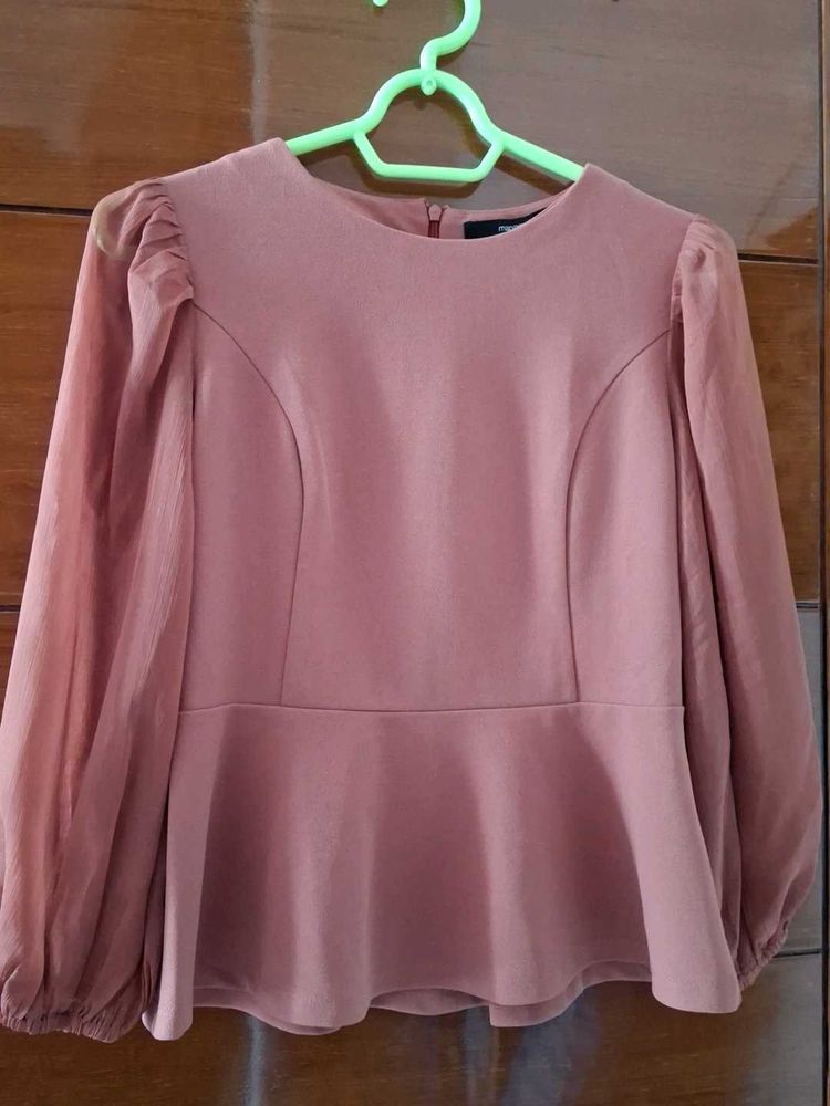 Peplum Long Sleeve Top