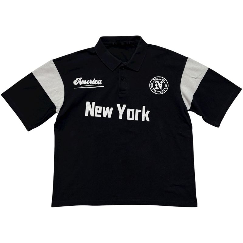 Oversized Balck Polo T-shirt