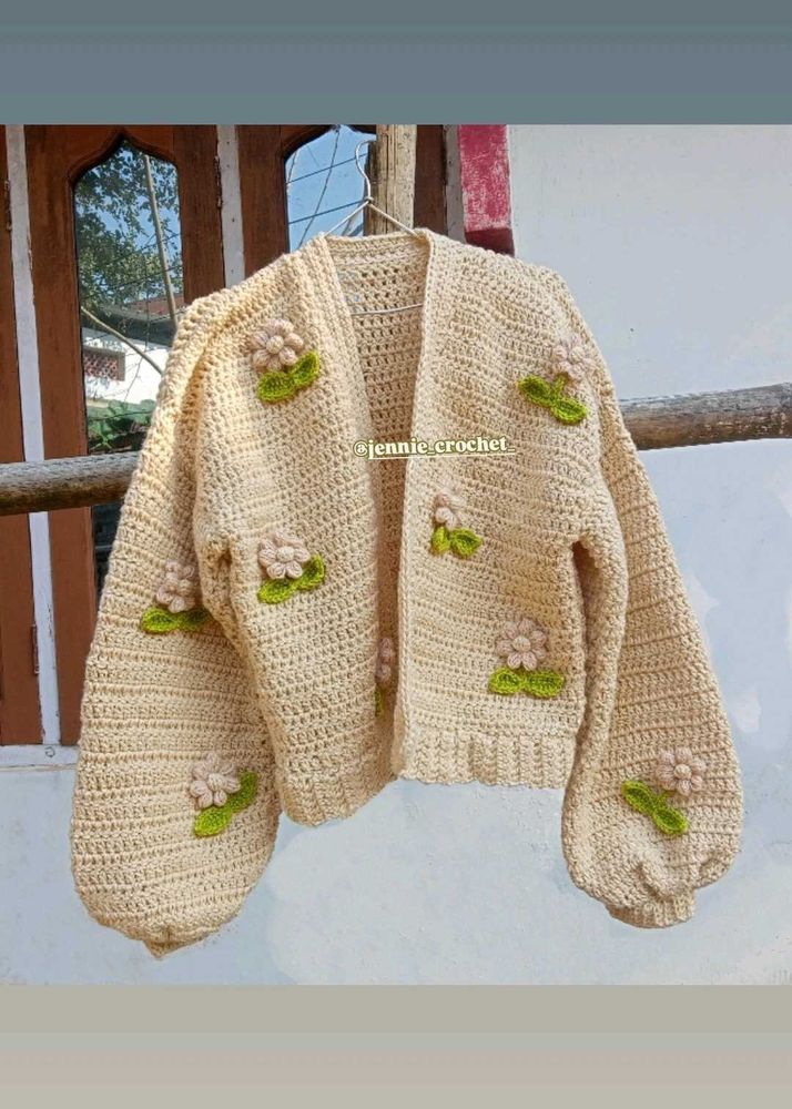 Crochet Flower Cardigan🍀