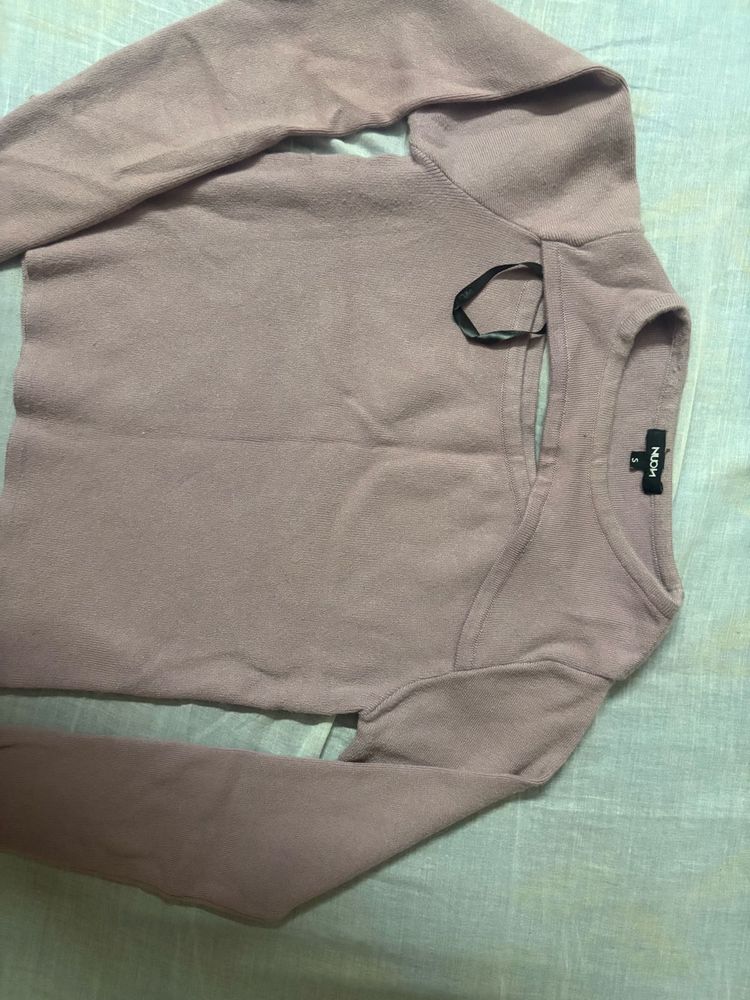 Mauve Cutout Sweater