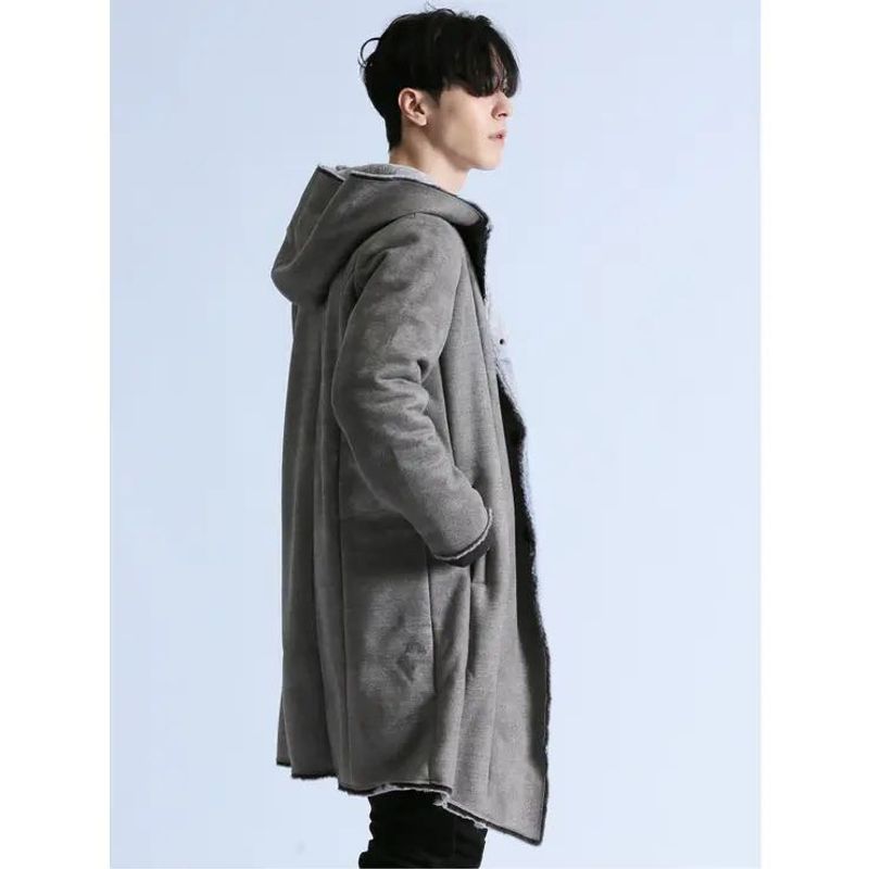 Korean Grey hooded long Jacket/Coat