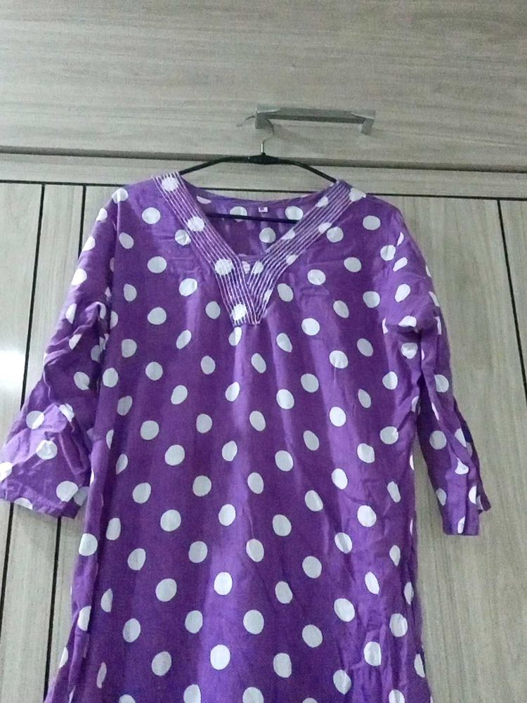 Purple Polka Dot Kurti