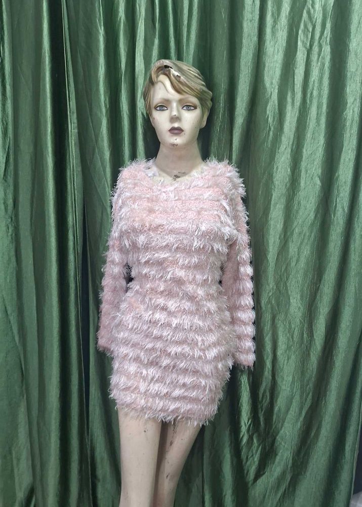 Pink Fuzzy Mini Dress