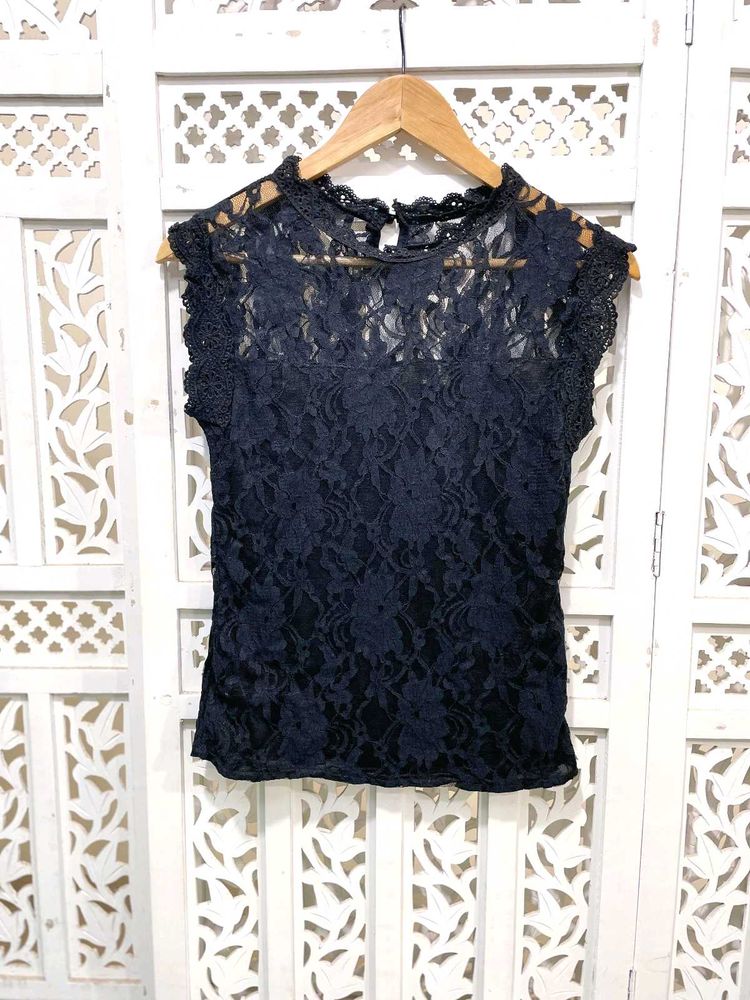 Vintage Charm Laced Blouse A