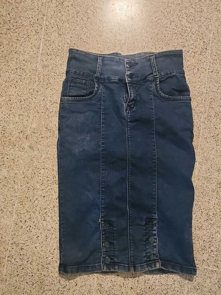 Denim Midi Skirt