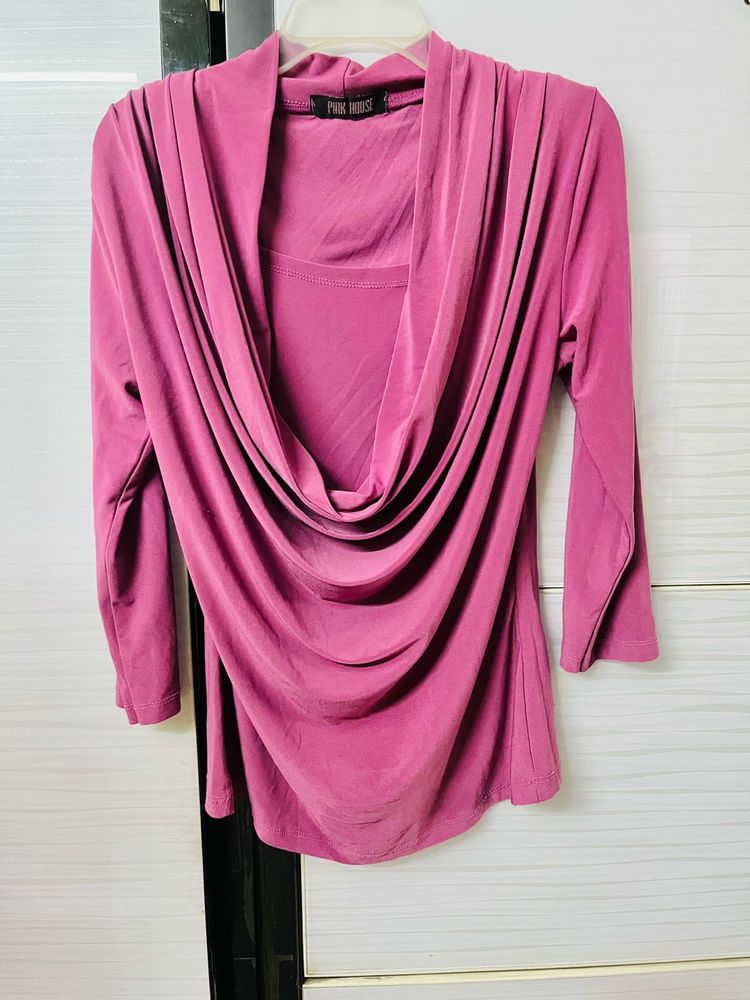 Pink Draped Top y2k