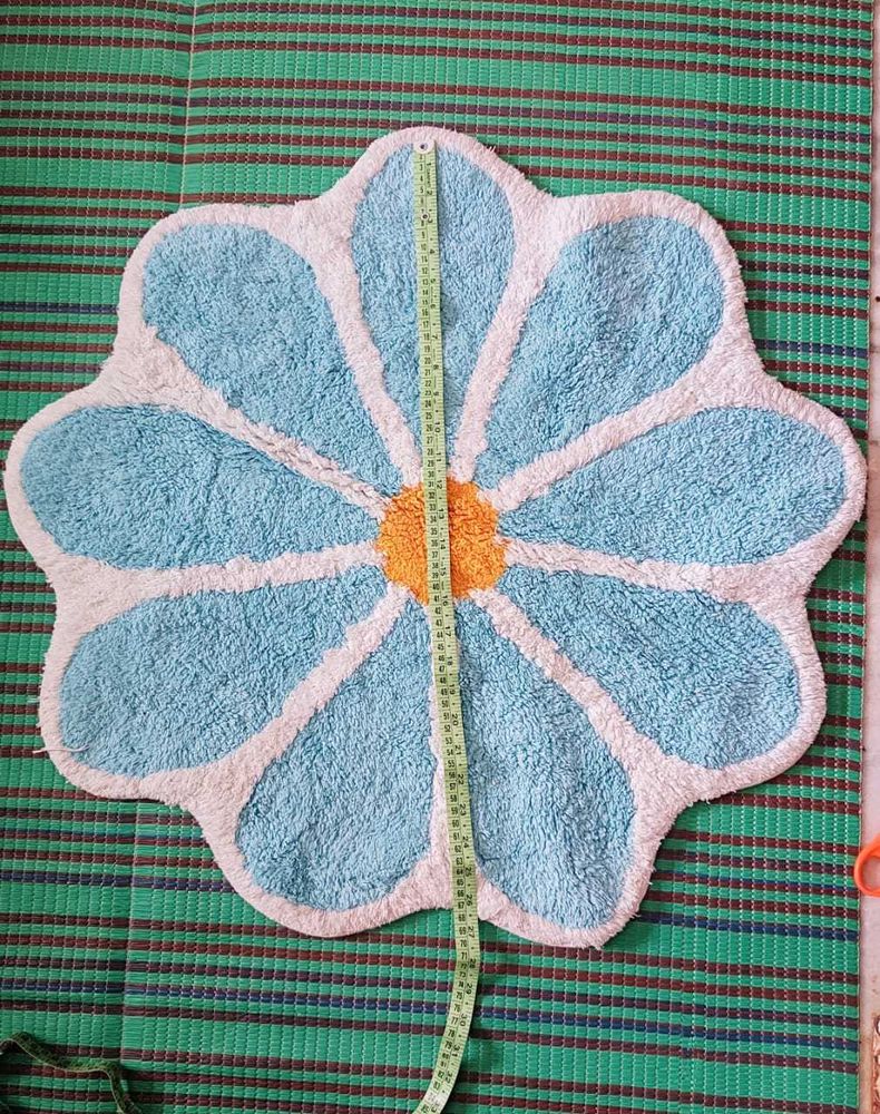 Blue Floral Bath Mat