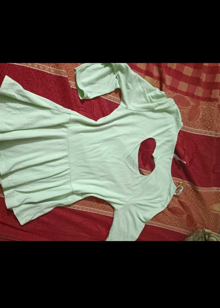 Woman top with back heart shape design