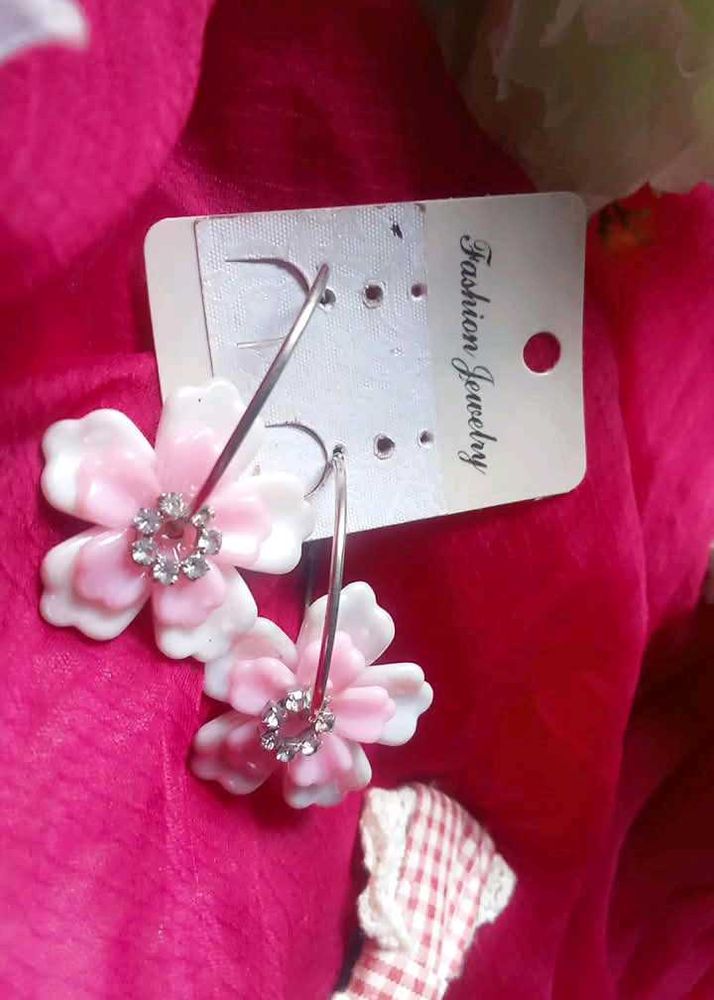 Mini Pink Flower Earrings&#34;