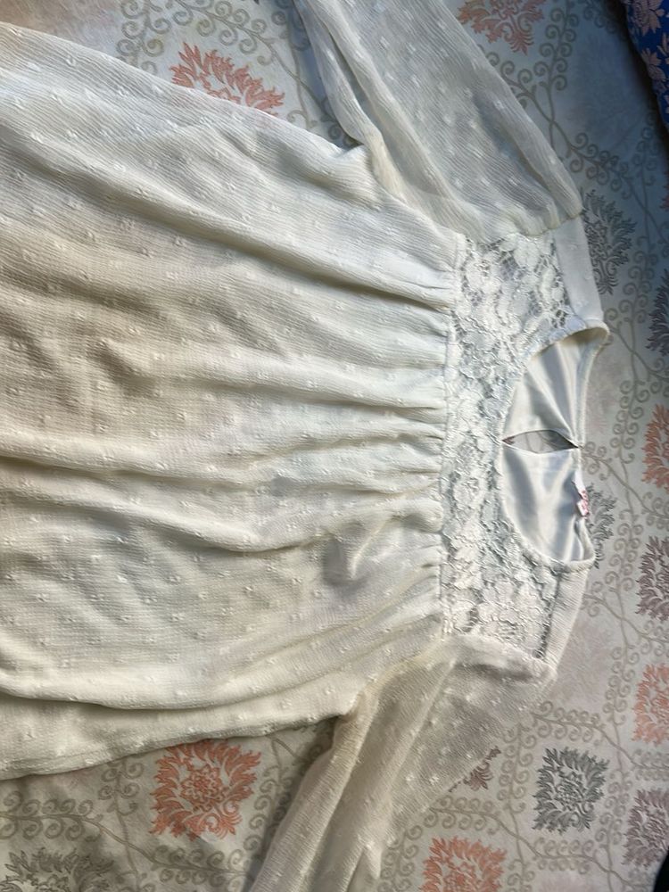 Elegant Sheer White Blouse