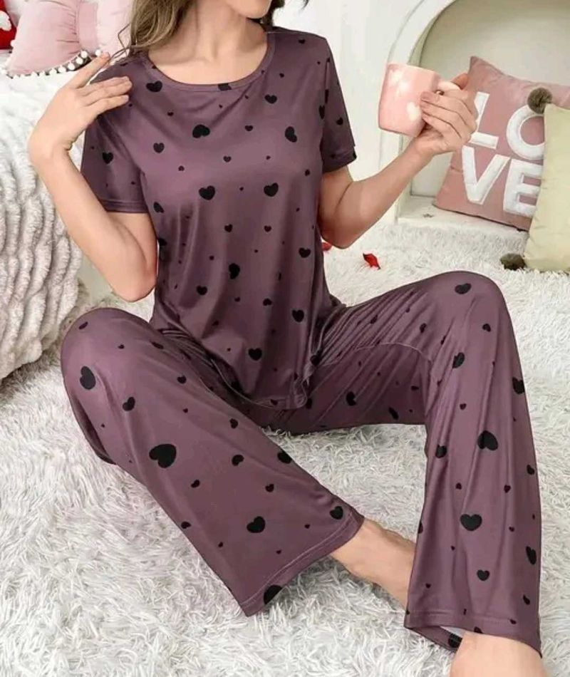Heart Print Pajama Set