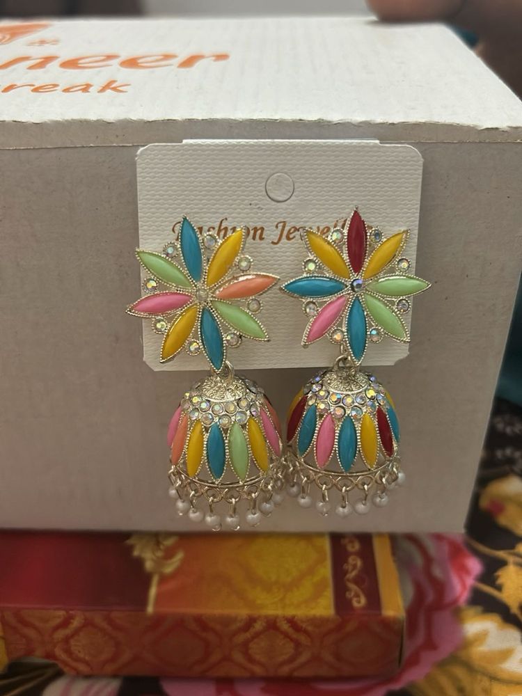 Colorful Jhumka Earrings