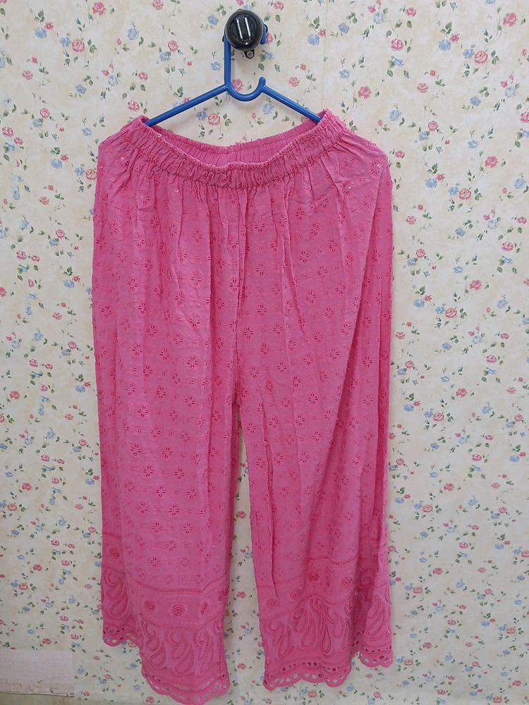 Beautiful Pink Chikankari Embroidery Palazzo