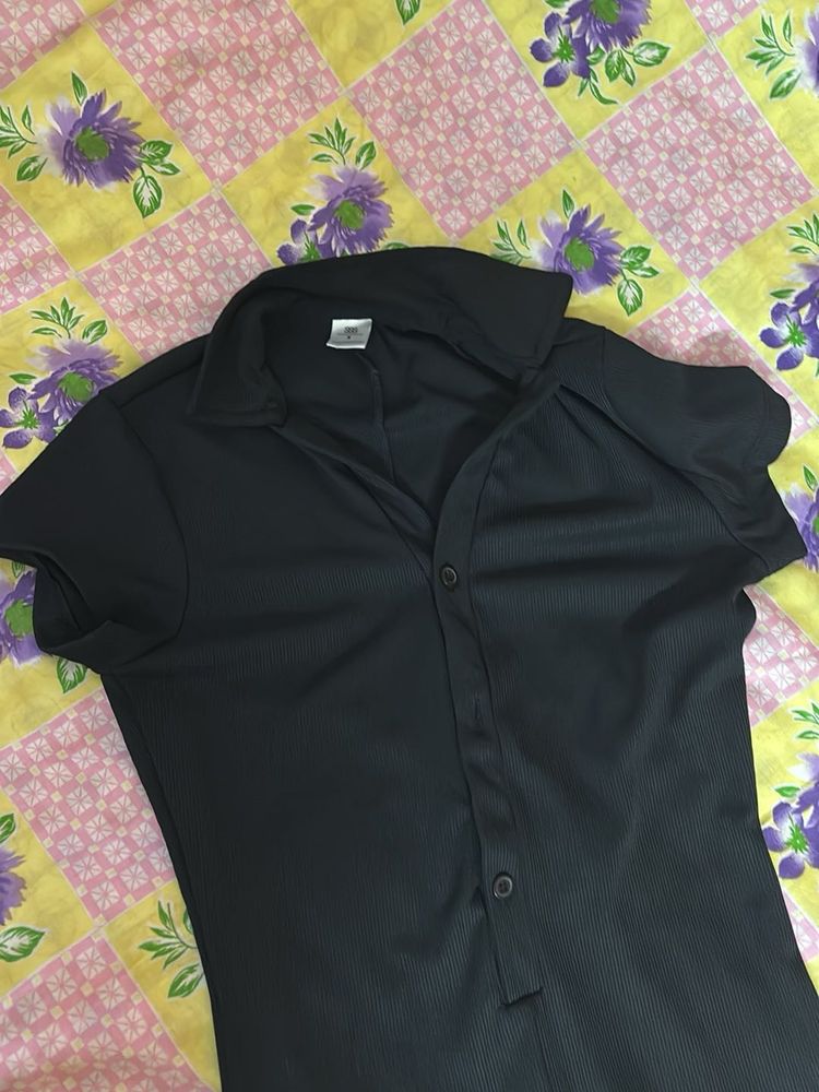 Black Button-Down Shirt