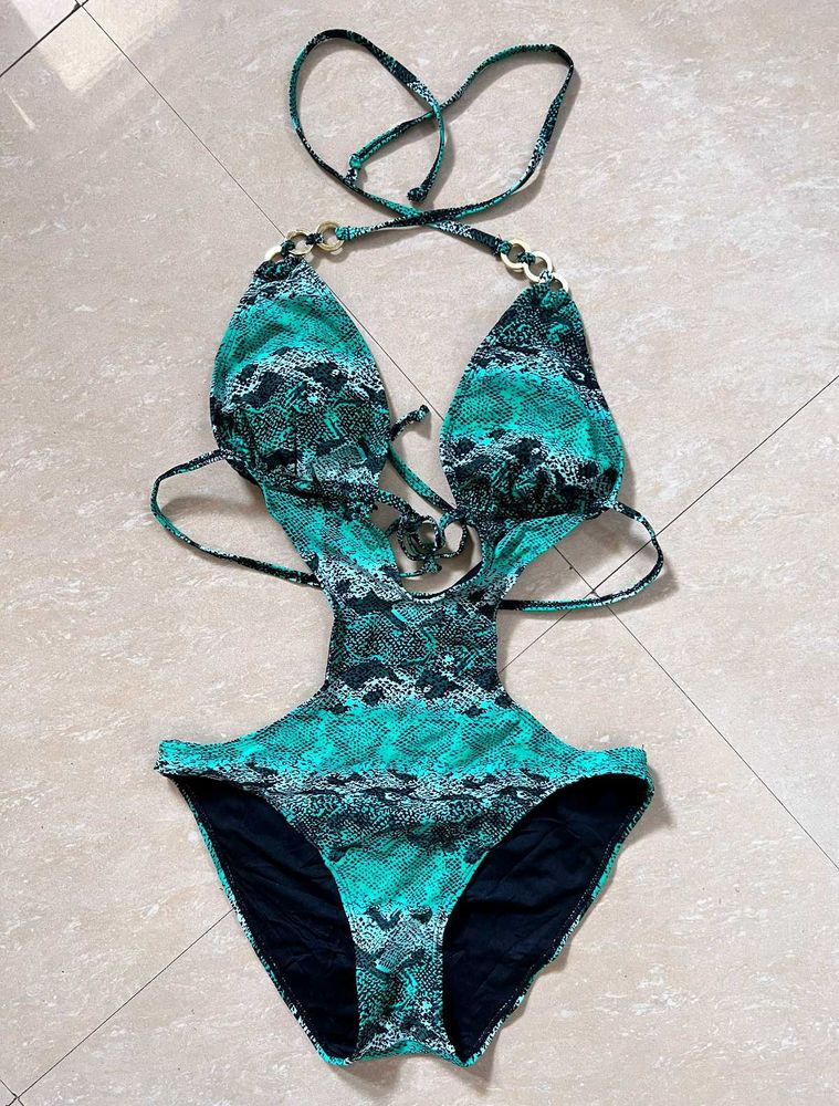 Snake Print Hot Swimwear Monokini Bodysuit