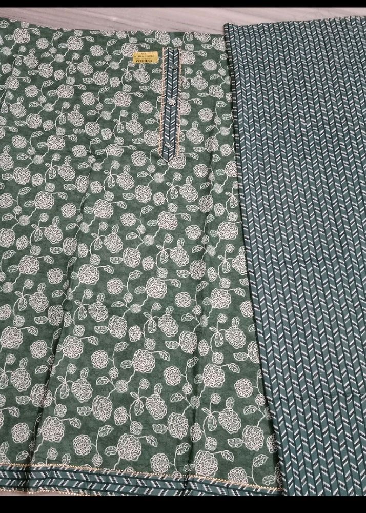 Mix Cotton Suit With Duptta