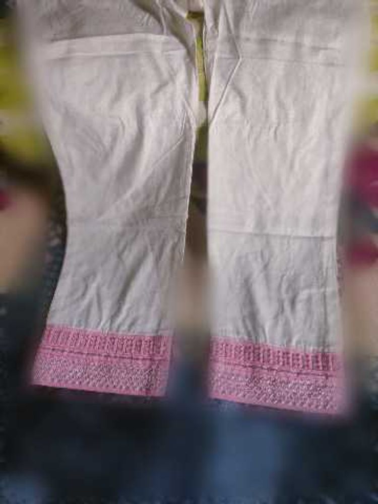 White Embroidered pant