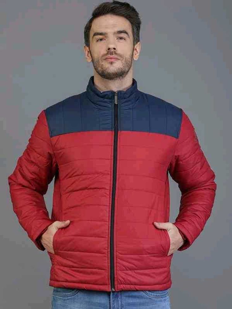 Stylish Color Block Padded Jacket, M Size