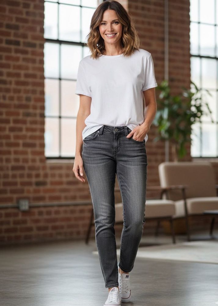 Stylish Gray Denim Jeans