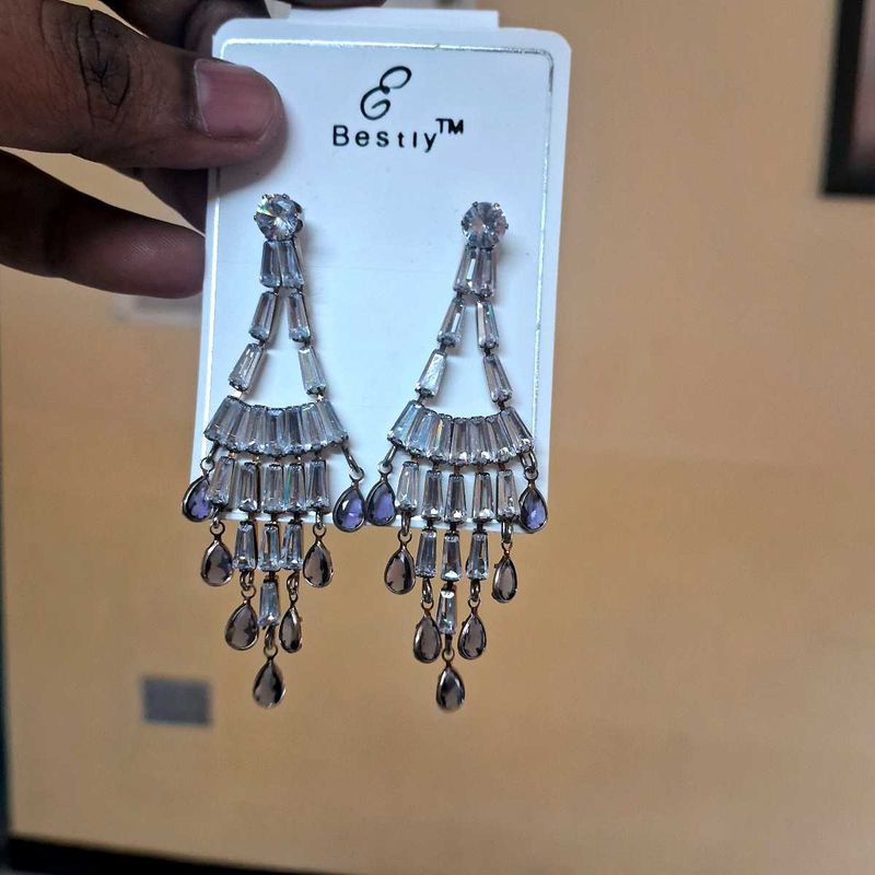 Crystal Cascade Glam Earrings