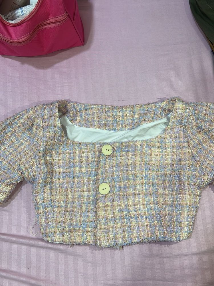 Tweed Crop Top - Chic &amp; Trendy