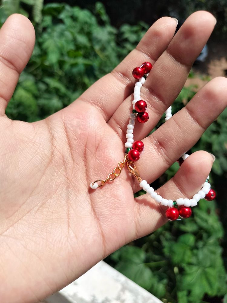 Cherry Beaded Bracelet
