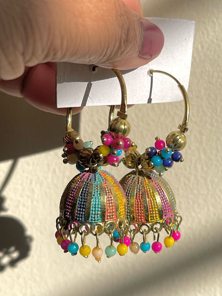 Multi Coloured Jhumka